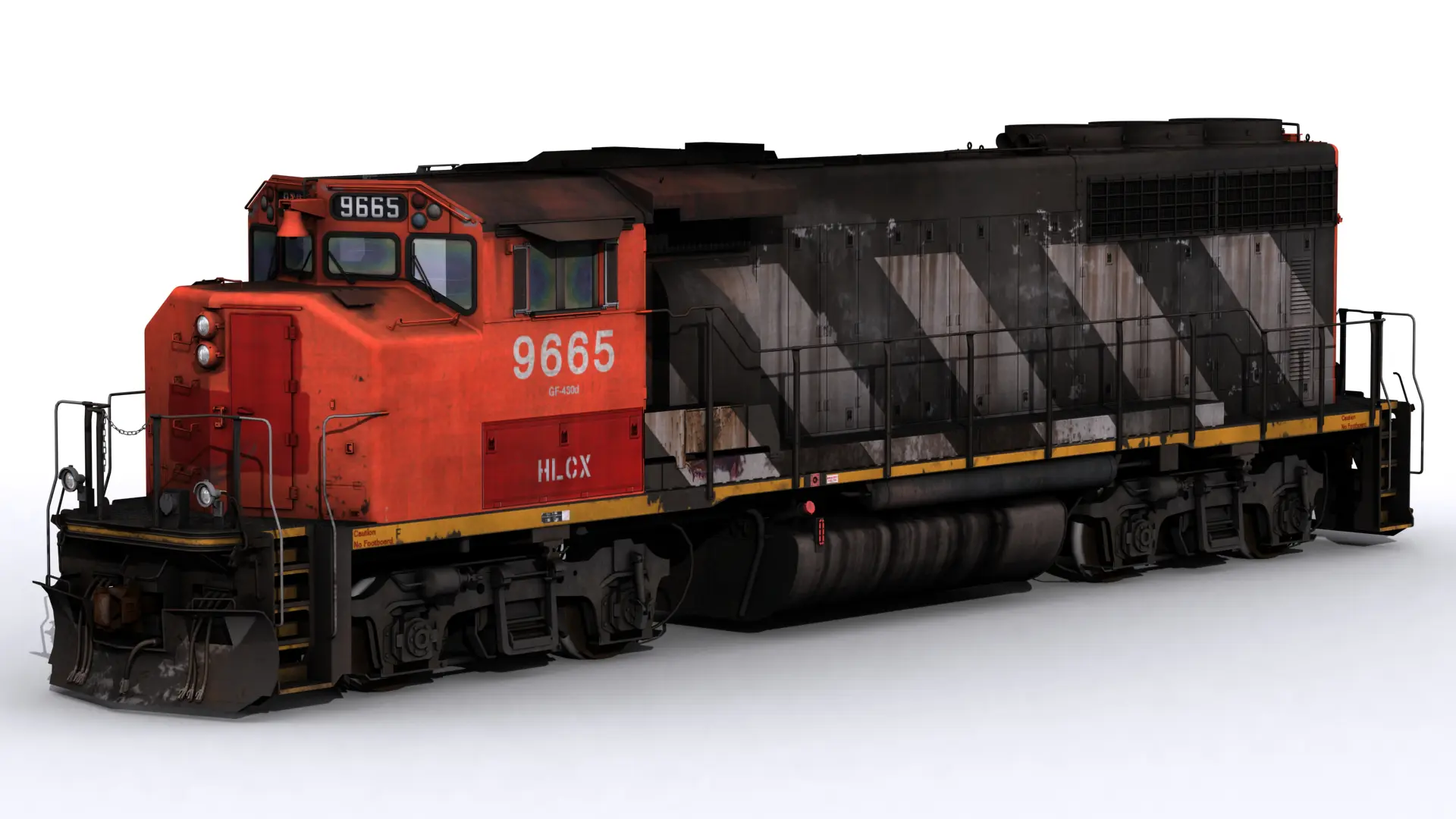 orange and black engine 9665