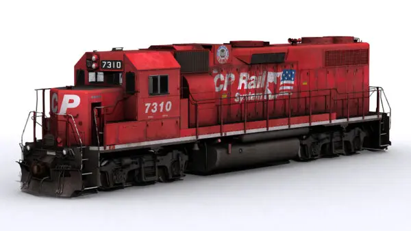 red engine side view