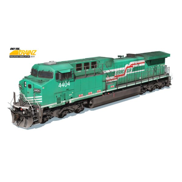 sea green engine with white stripes