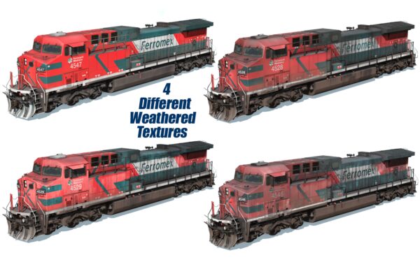 4 red and grey engines