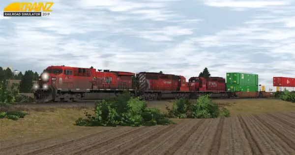 red train on tracks