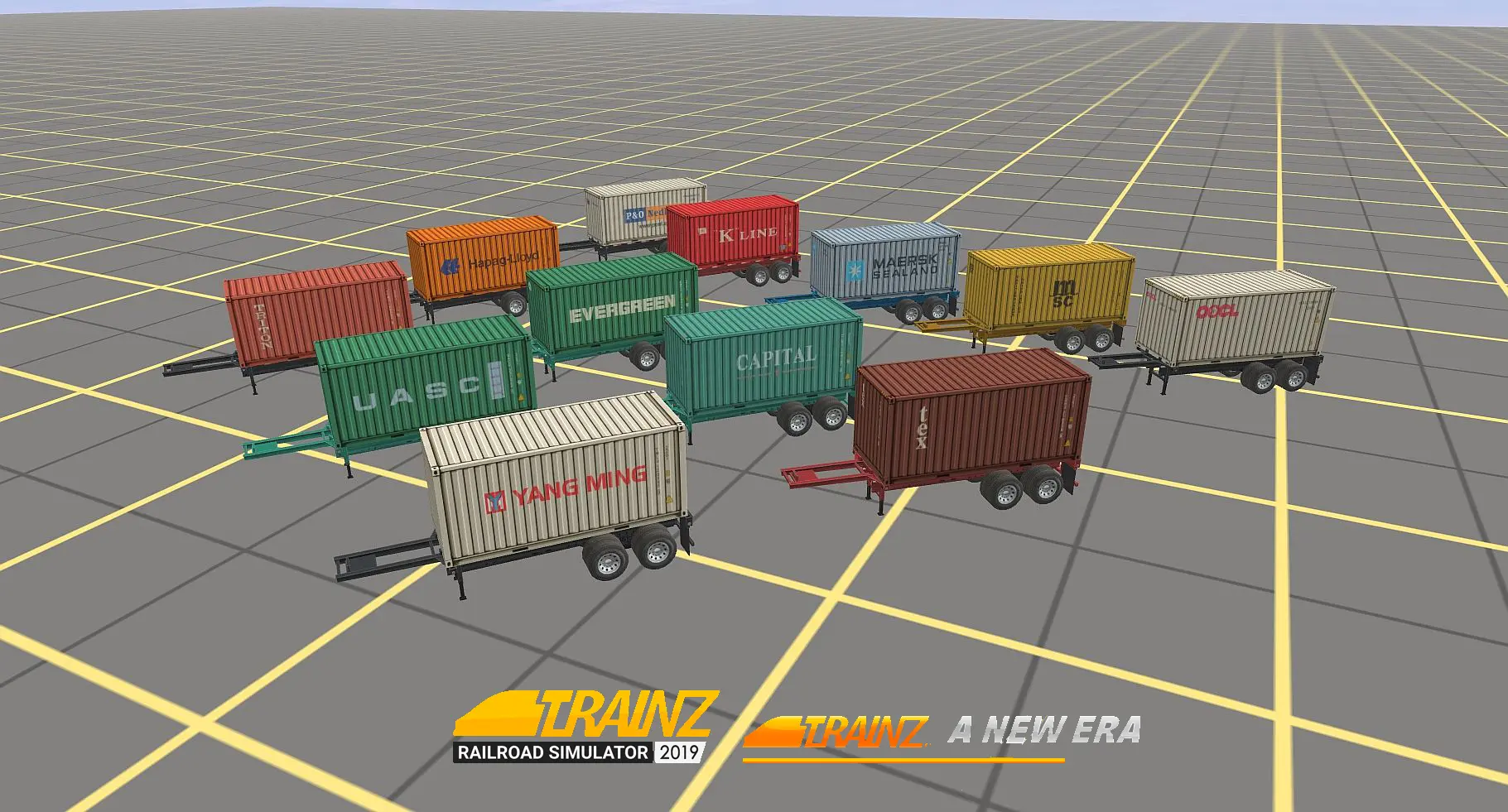 Multi Colored Eight Wheeled Container Trailers Image