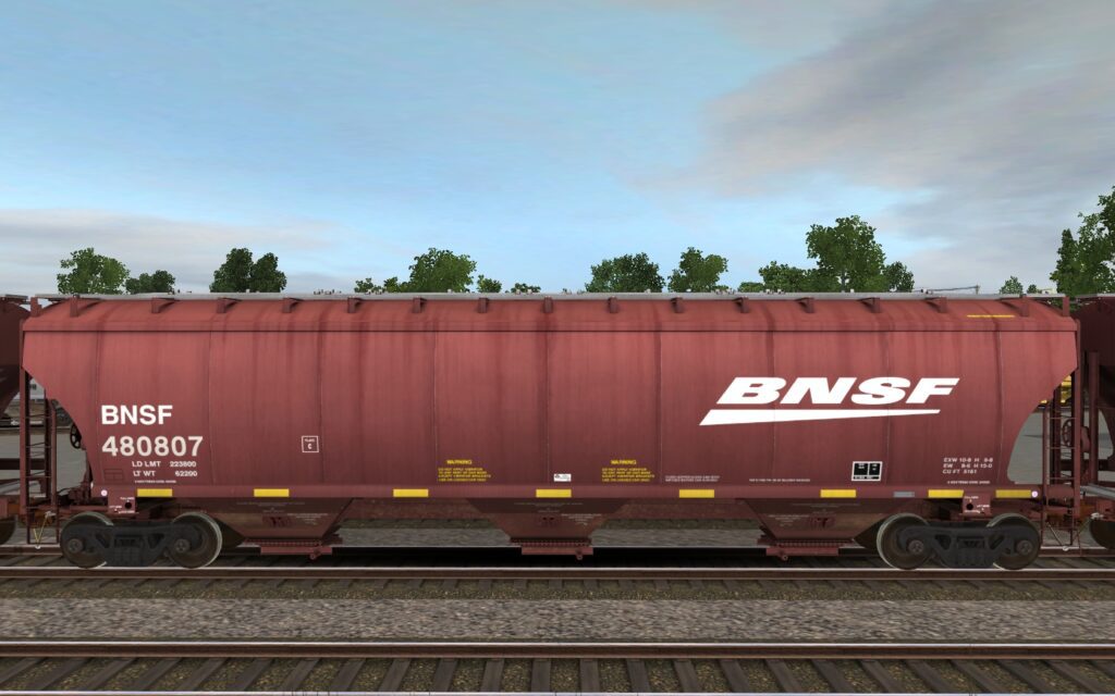 BNSF Trinity 3 Bay Covered Hopper 2 Virtual Railroad Mods