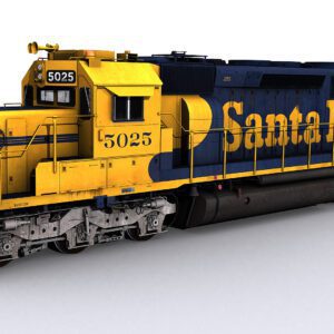 Side view, Santa fe a rail engine, digital model