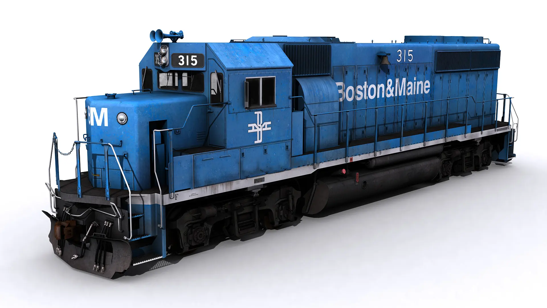 Boston and maine a blue rail engine