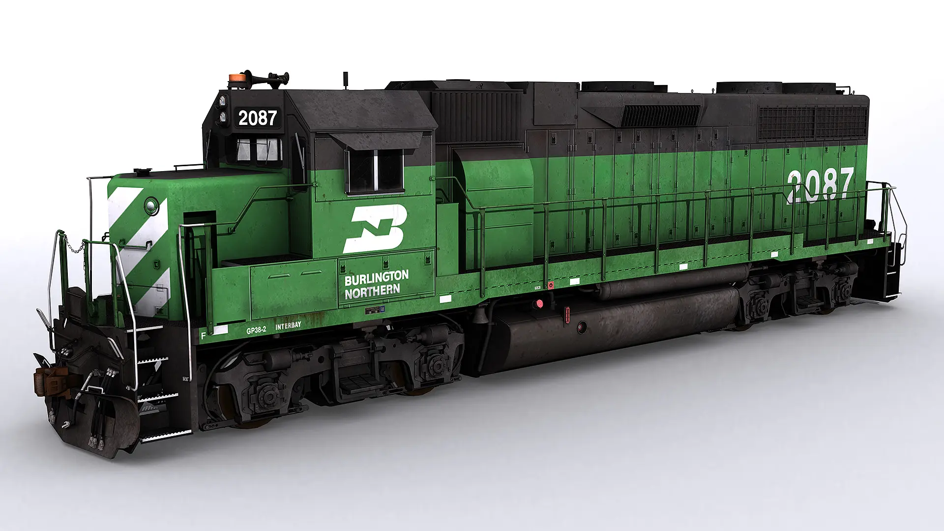 Burlington Northern a green rail engine