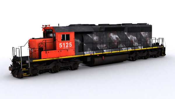 The side view of cn zero one digital rail engine model