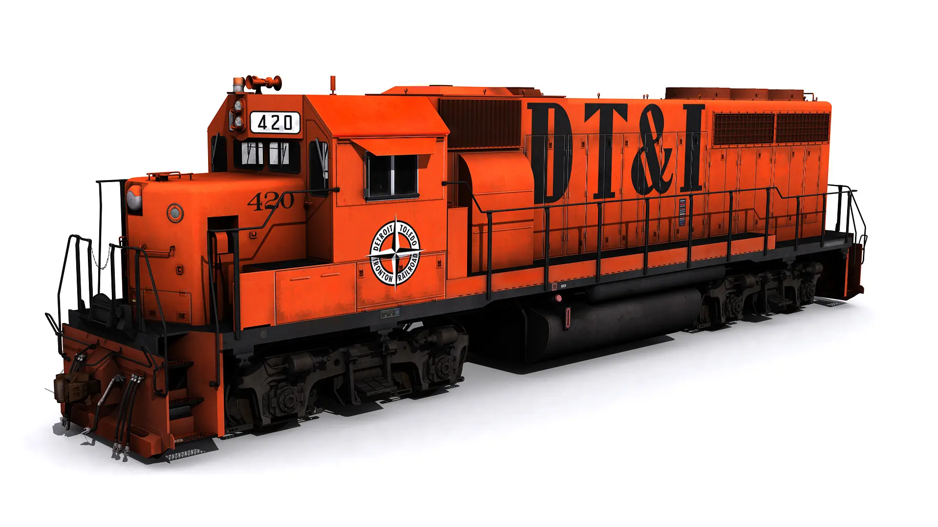 Dt and i a red colour rail engine