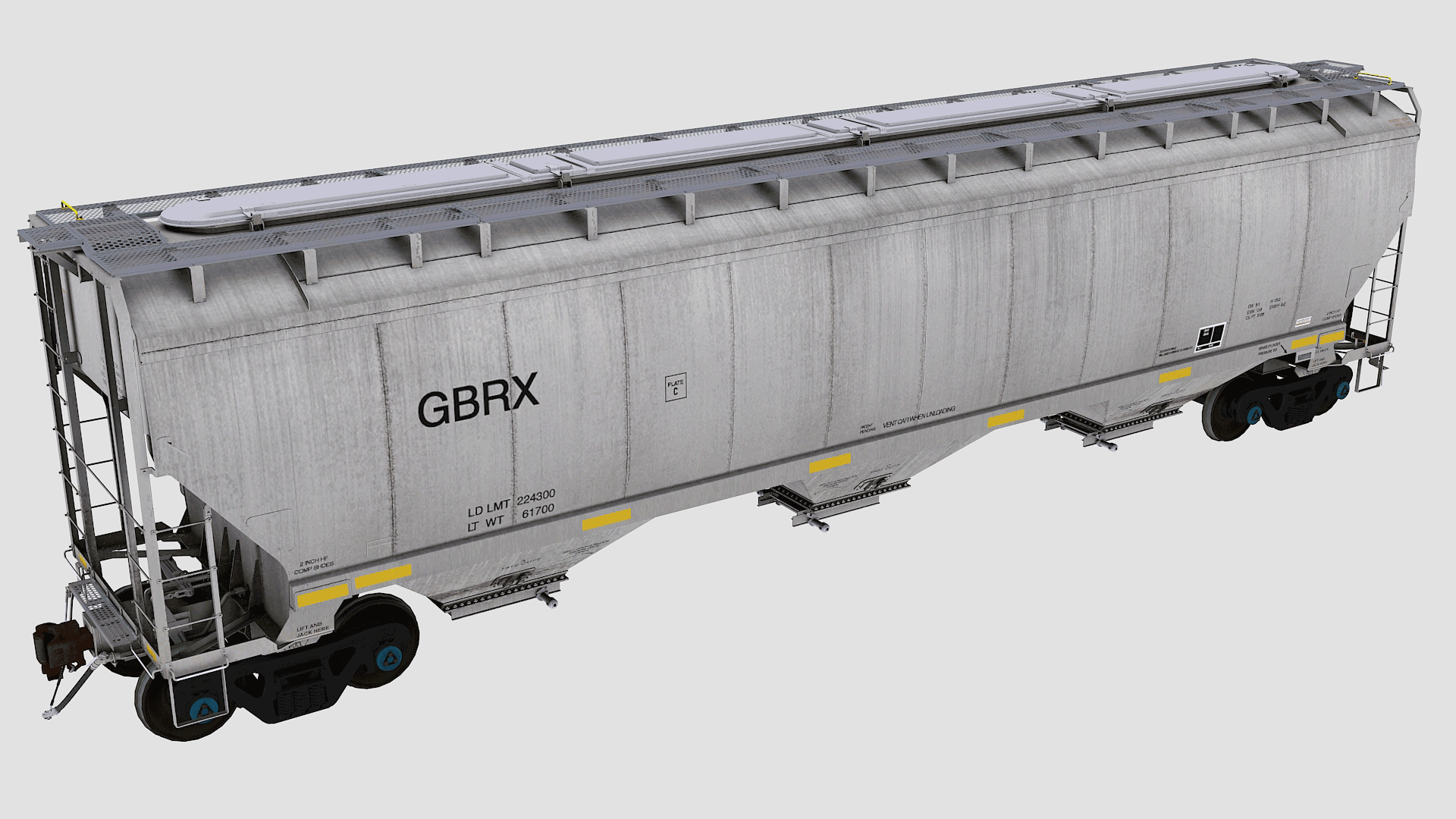 Gbrx Greenbrier three bay covered hopper