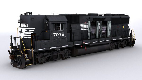 The RRMODS product, a black powerful rail engine