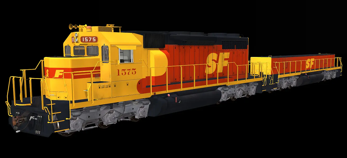 ATSF KODACHROME WITH SLUGS SD39 EMD Locomotive Image