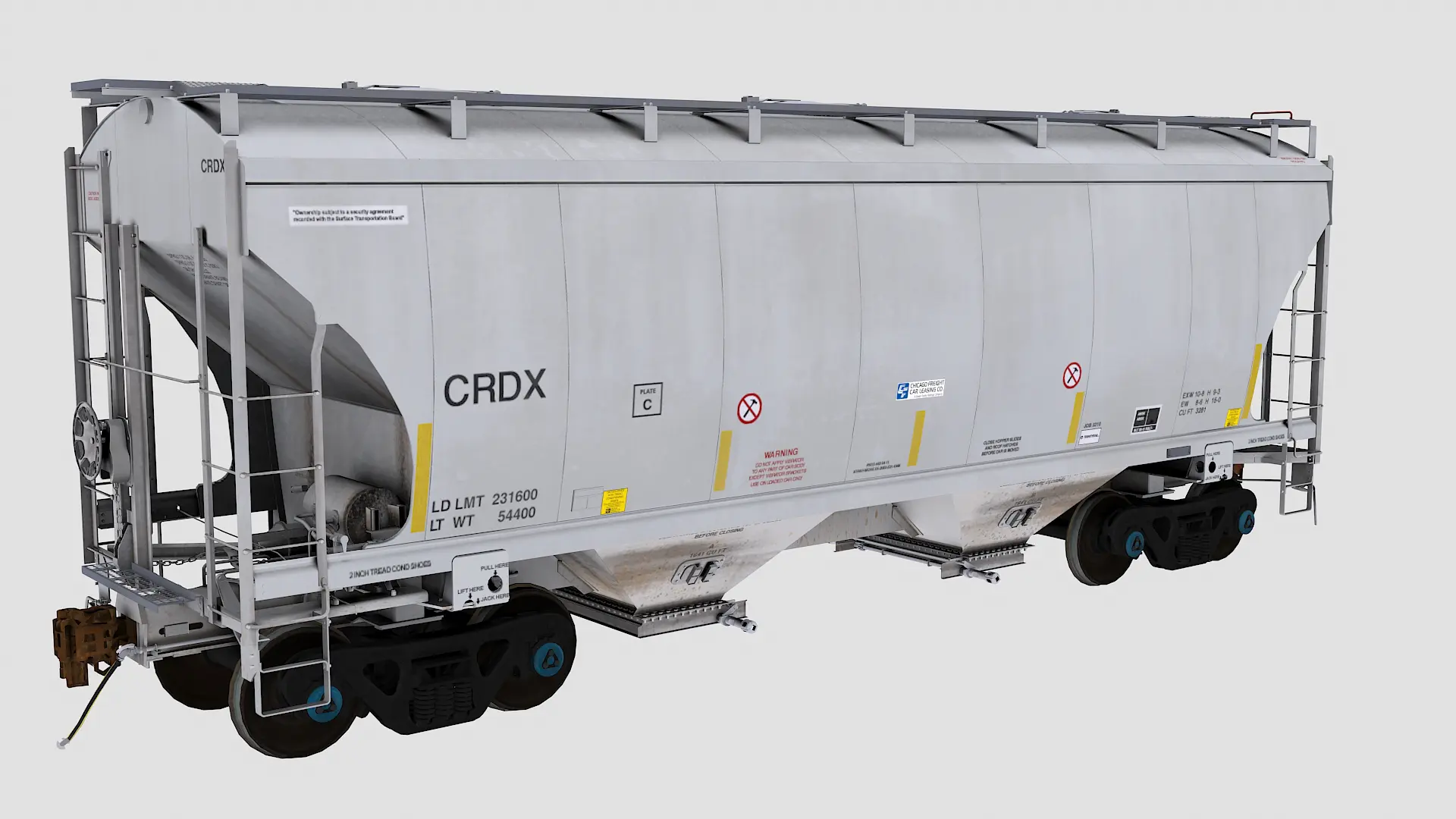 Two bay covered hopper is crdx