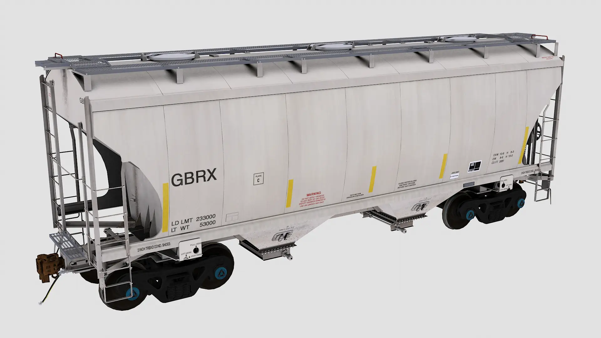 Gbrx. two bay covered hopper