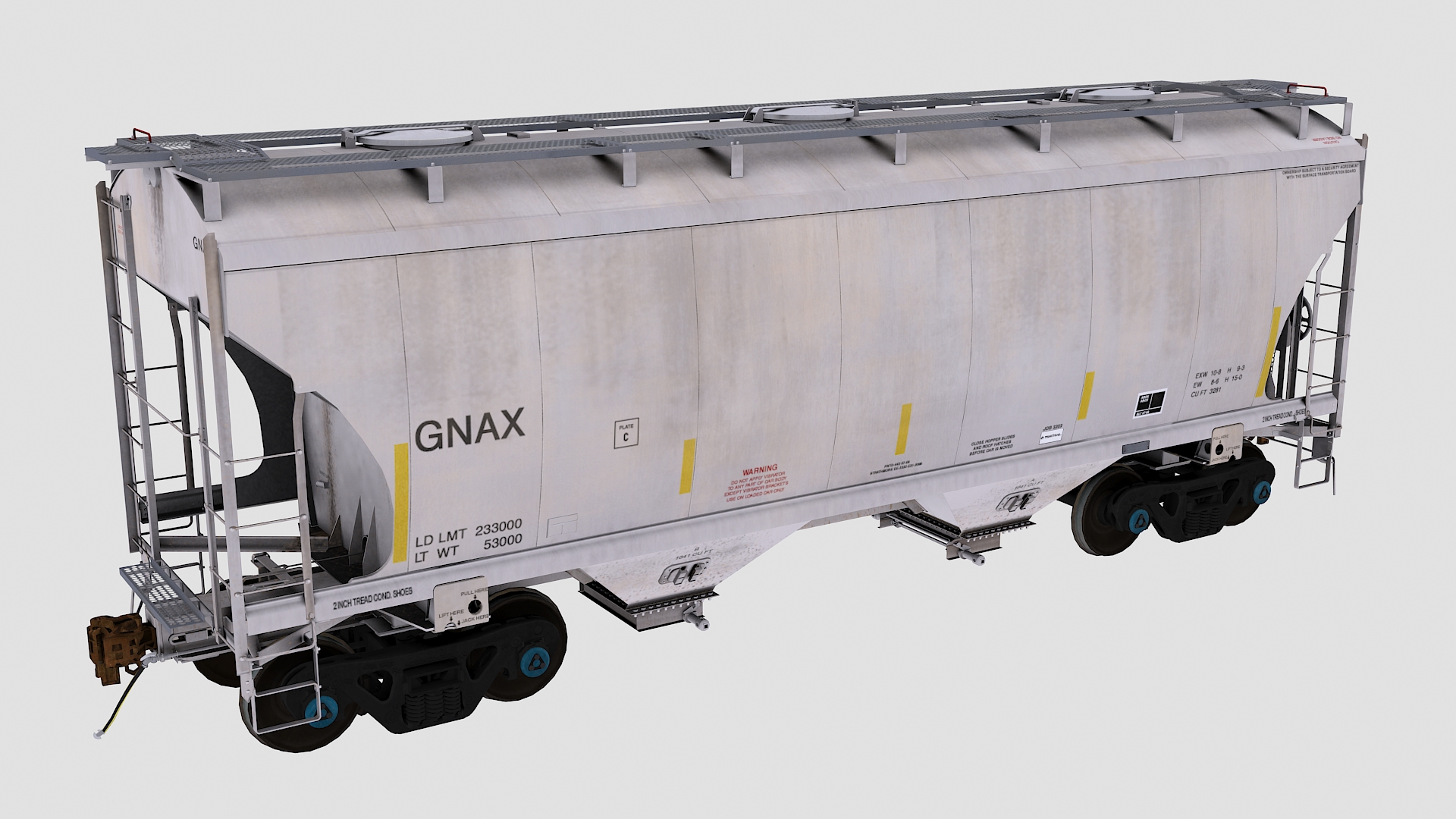 Gnax is two bay covered hopper