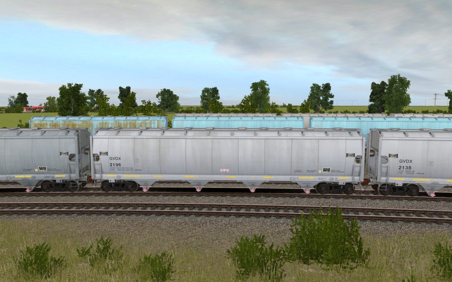 GVDX 2001-2200 Trinity 4-bay plastics hopper 5851cf - Virtual Railroad Mods