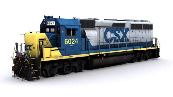 Blue and yellow, csx rail engine