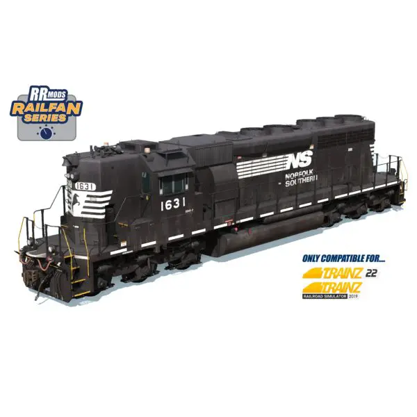 A black scaled digital model of rail engine