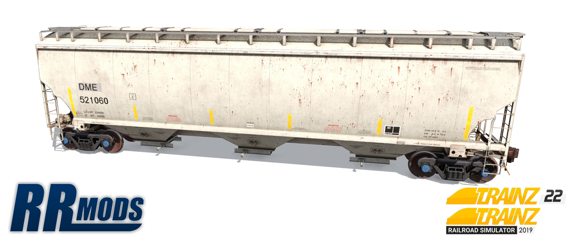 DME 521004-521085 ex-TILX 521001-521078 5201cf 3-Bay Covered Hopper