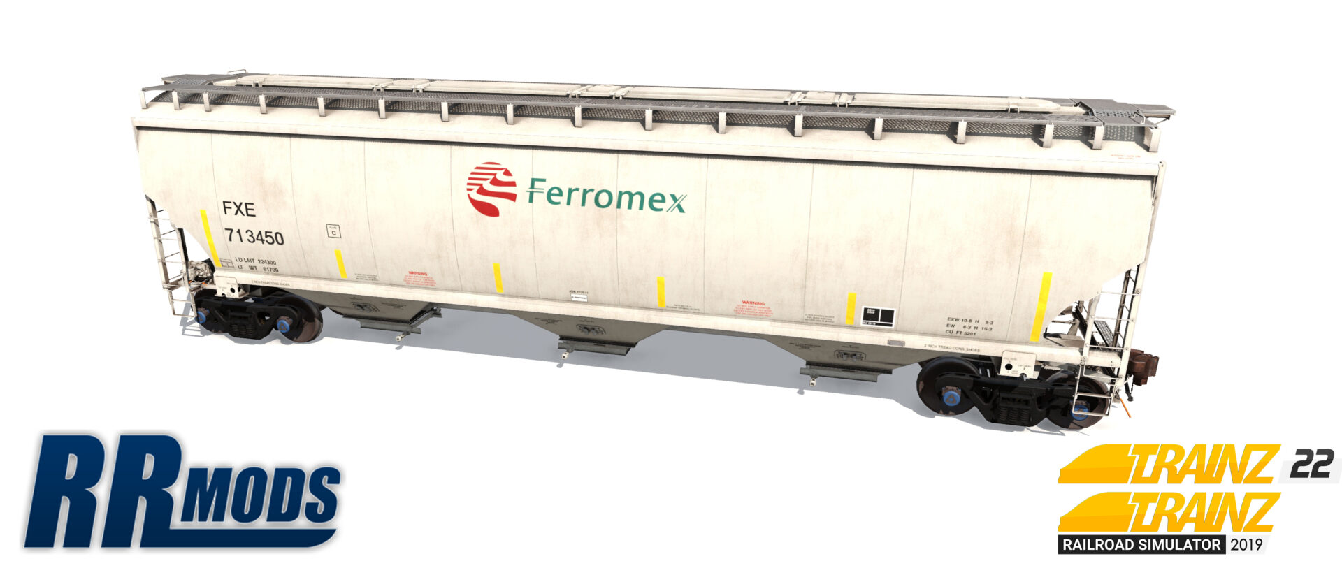 FXE 713100-713799 5201cf 3-Bay Covered Hopper